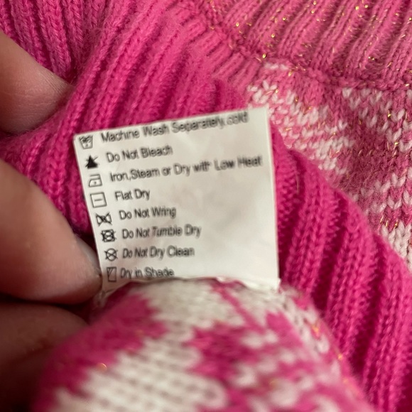 Blueberry Pet Pink Glitter Dog Sweater Size Large - Picture 4 of 6